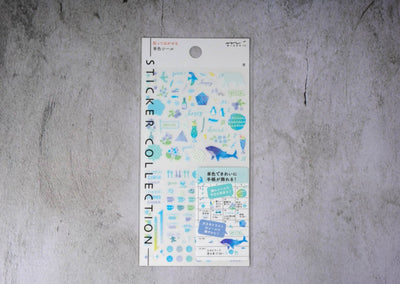 Midori Planner Sticker - Blue Patterns 
