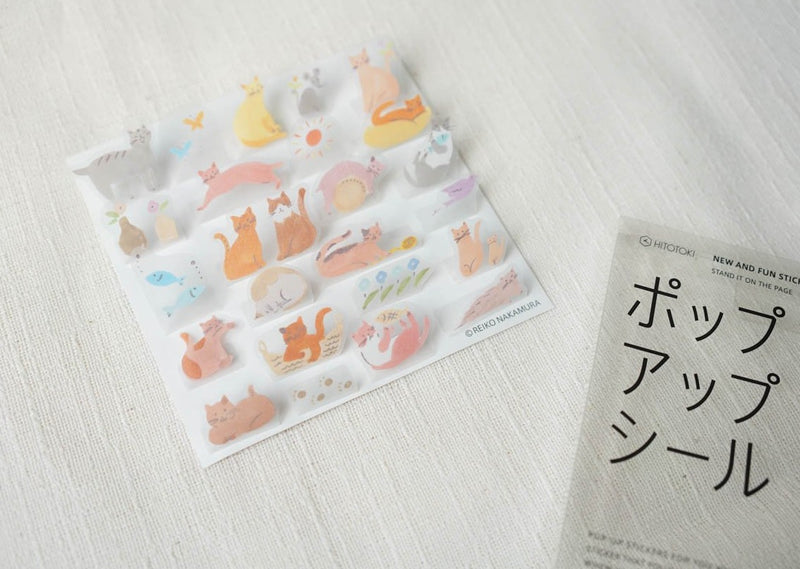 Hitotoki Pop-up Stickers Cats