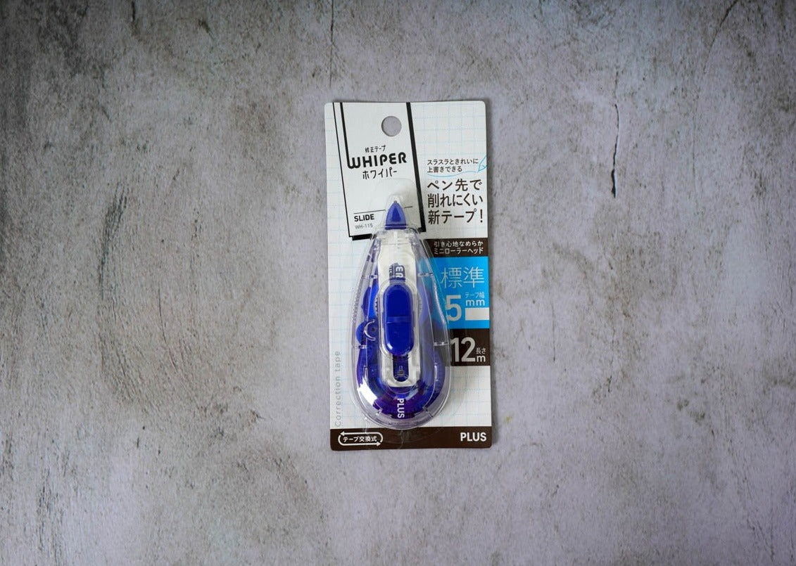 PLUS Whiper Correction Tape - White Tape - 5mm Blue