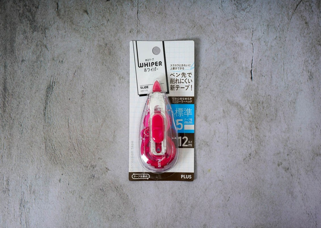 PLUS Whiper Correction Tape - White Tape -  5mm Pink