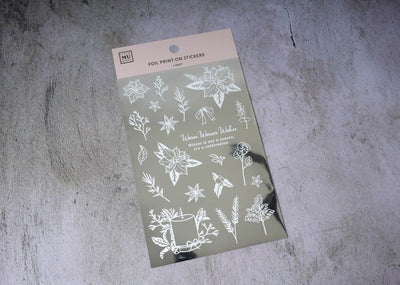 MU Foil Silver Christmas Limited Print-on Stickers - Plants 