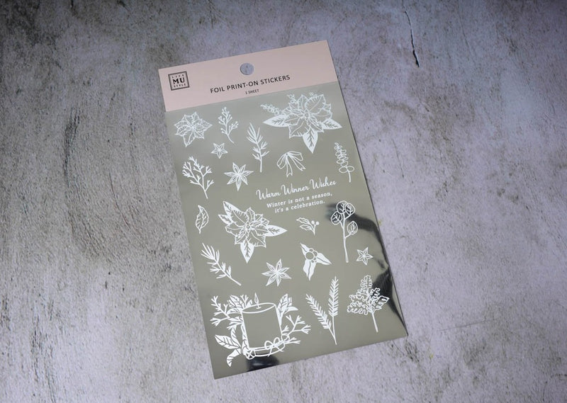 MU Foil Silver Christmas Limited Print-on Stickers - Plants 