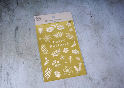 MU Gold Foil Christmas Limited Print-on Stickers - Happy Holidays! 