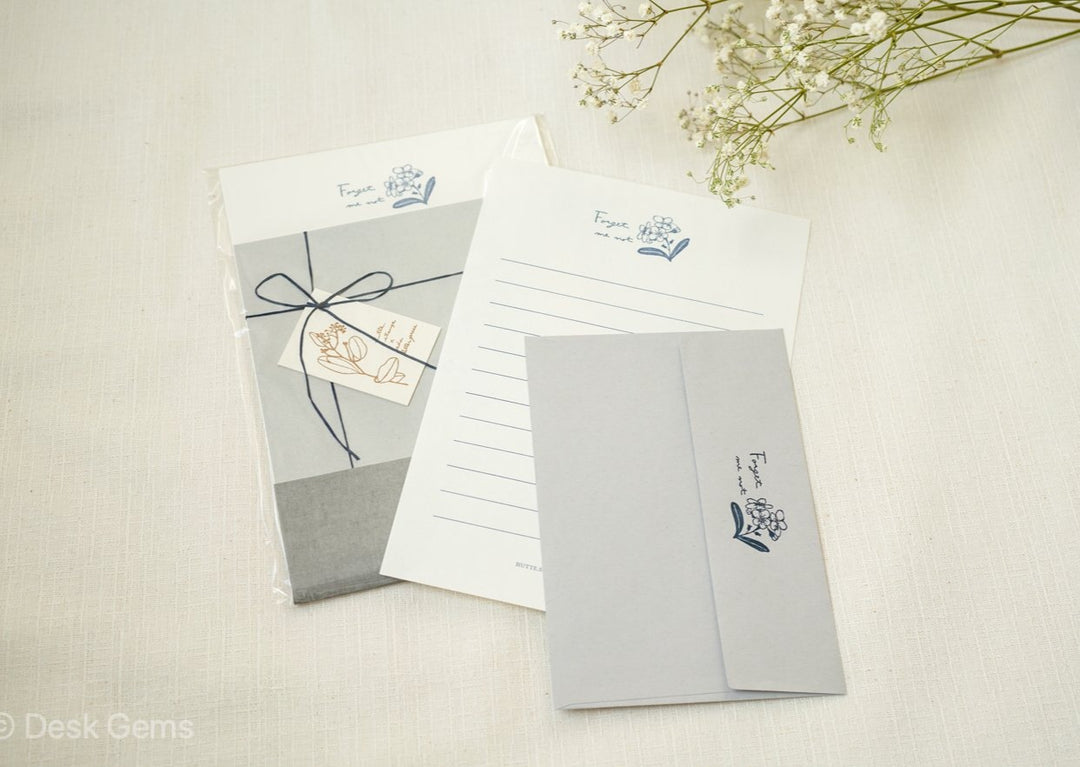 HUTTE.STAMP x Oeda Letterpress Letter Set - Forget Me Not