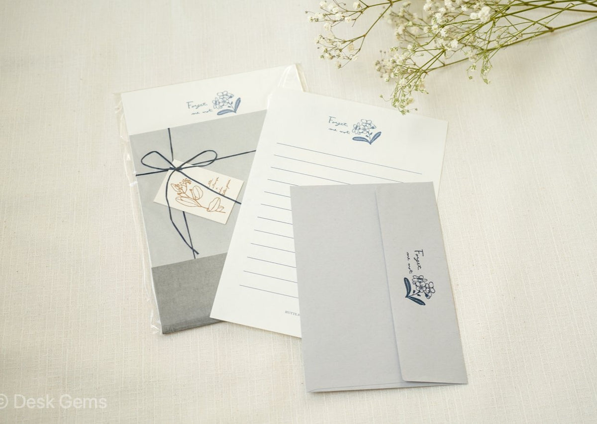 HUTTE.STAMP x Oeda Letterpress Letter Set - Forget Me Not