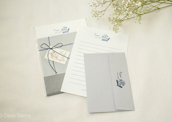 HUTTE.STAMP x Oeda Letterpress Letter Set - Forget Me Not
