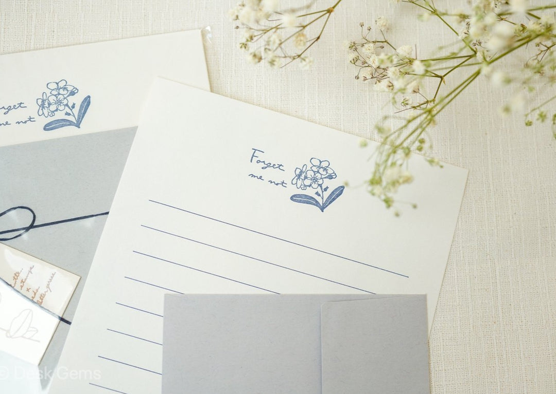 HUTTE.STAMP x Oeda Letterpress Letter Set - Forget Me Not