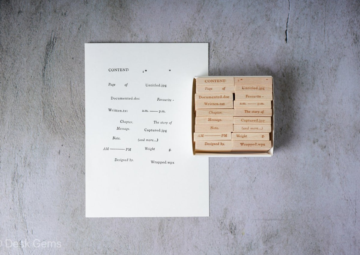 Phavourite PC 9pt Tiny Text Rubber Stamp Set 