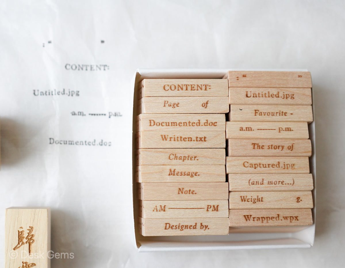 Phavourite PC 9pt Tiny Text Rubber Stamp Set 