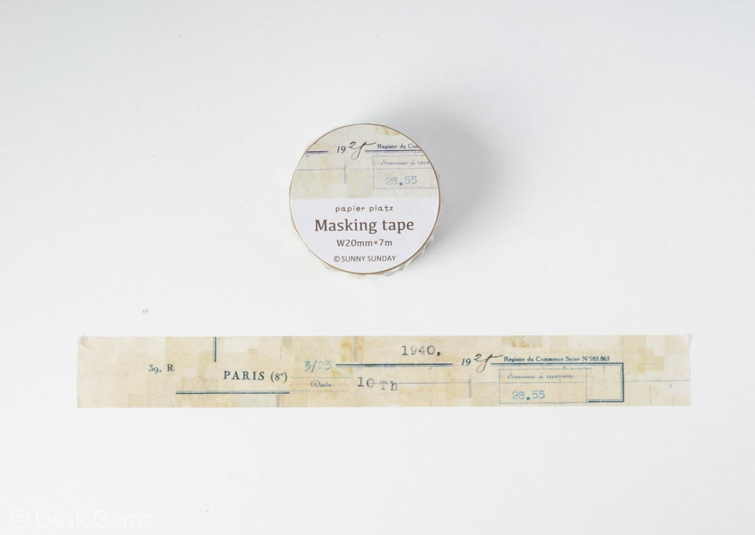 Papier Platz x Sunny Sunday Washi Tape - Paris Vintage 