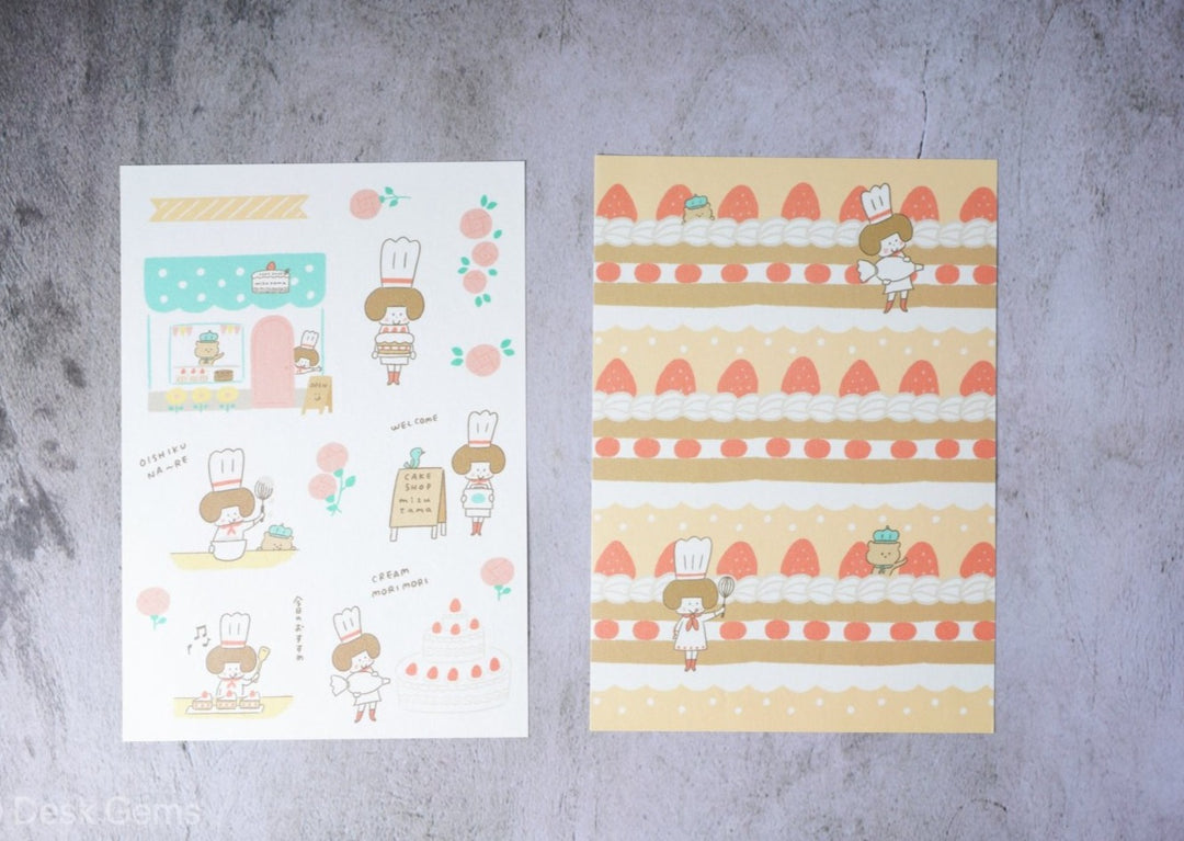 Papier Platz × Mizutama Cake Shop Masking Seal Sheet - Cake Shop 