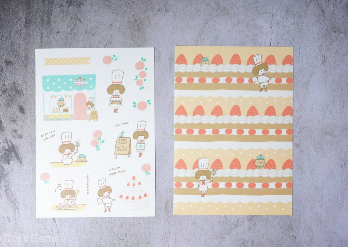 Papier Platz × Mizutama Cake Shop Masking Seal Sheet - Cake Shop 