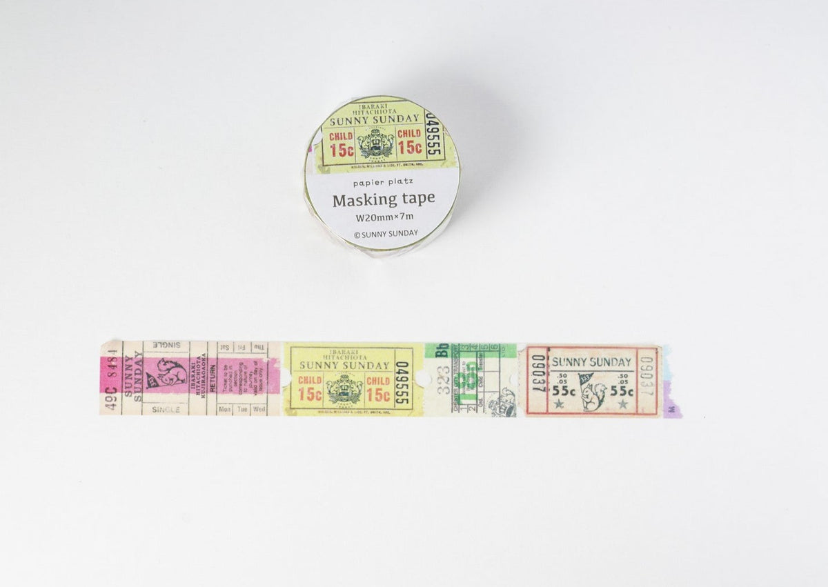 Papier Platz x Sunny Sunday Washi Tape - Tickets 
