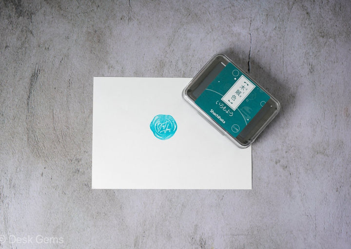 Shachihata Iromoyo Oil-Based Ink Pad (2021 New Colors) - Horsetail (Bluish Green)