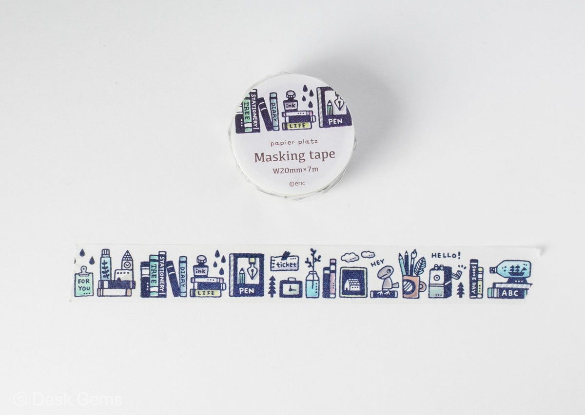 Papier Platz Eric Small Things Washi Tape - Bookshelf 
