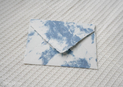 Handmade Paper Envelope - Blue Marble