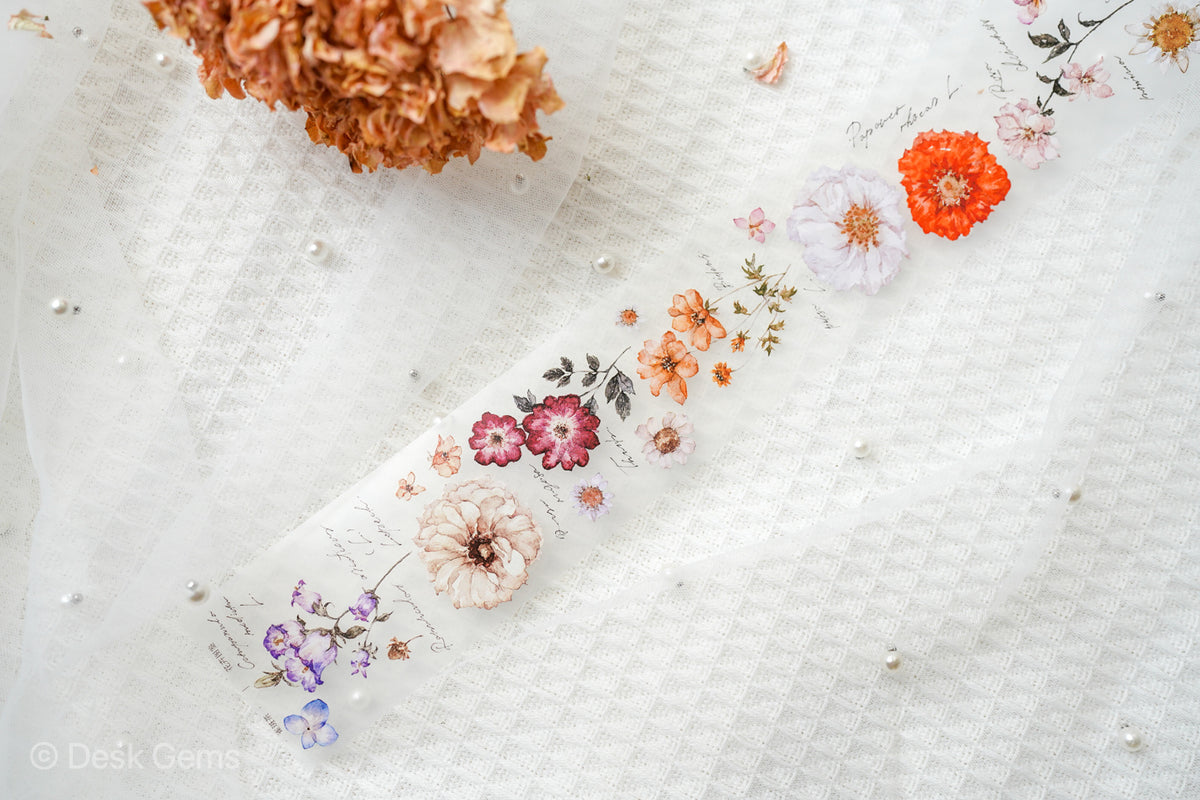 Freckles Tea Vol.1 Tape - Flower Illustrations - PET Matte