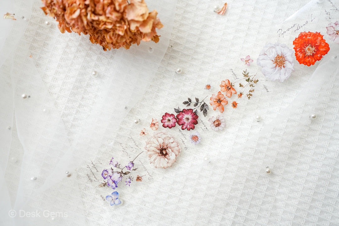 Freckles Tea Vol.1 Tape - Flower Illustrations - PET Glossy