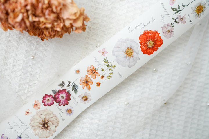 Freckles Tea Vol.1 Tape - Flower Illustrations - PET Washi