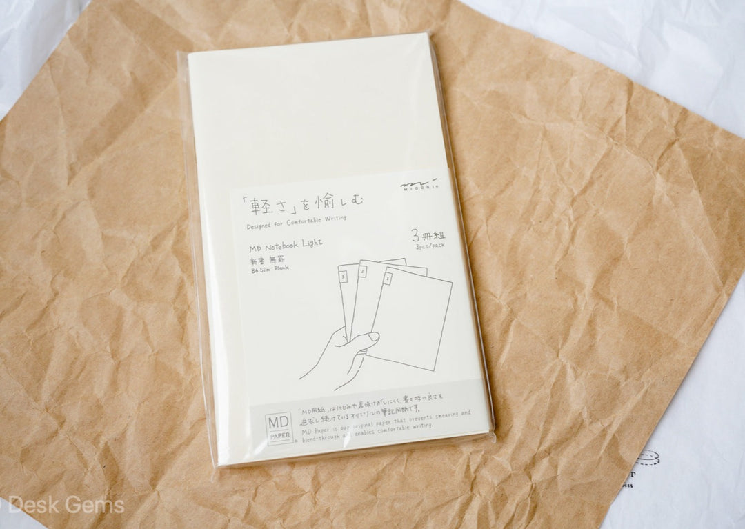 MD Notebook Light Blank - B6 Slim pack of 3