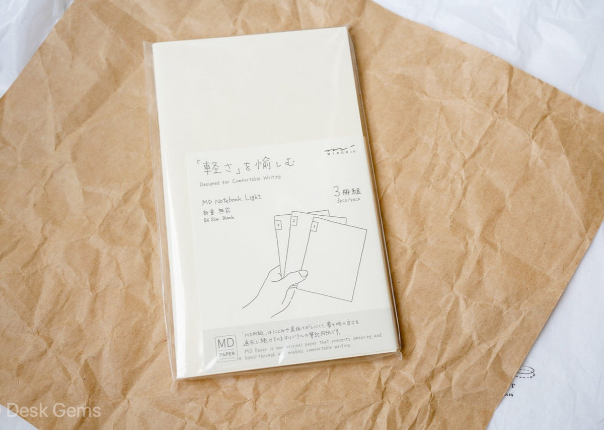 MD Notebook Light Blank - B6 Slim pack of 3
