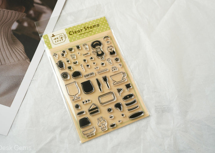 Papier Platz x Mizutama Clear Stamp Set - Cafe 