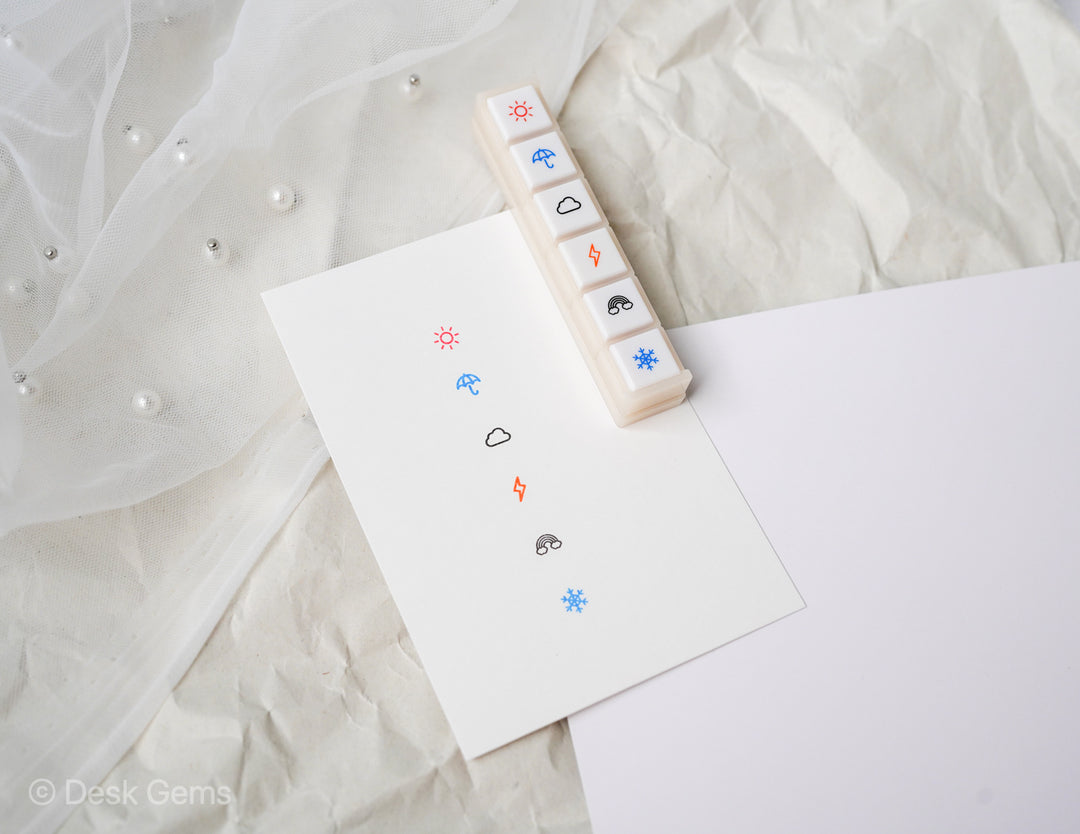Kodomo No Kao Pochitto6 Push-button Stamp - Weather