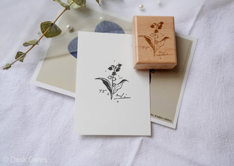 Freckles Tea Wooden Block Stamp - Lily of the Valley