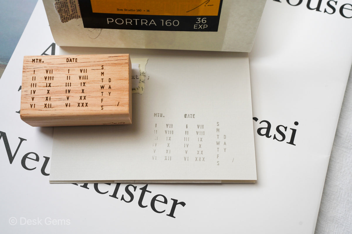 SOM Roman Numerals Date Rubber Stamp 