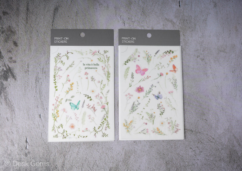 MU Print-on Stickers - Butterflies and Flowers - No. 183 