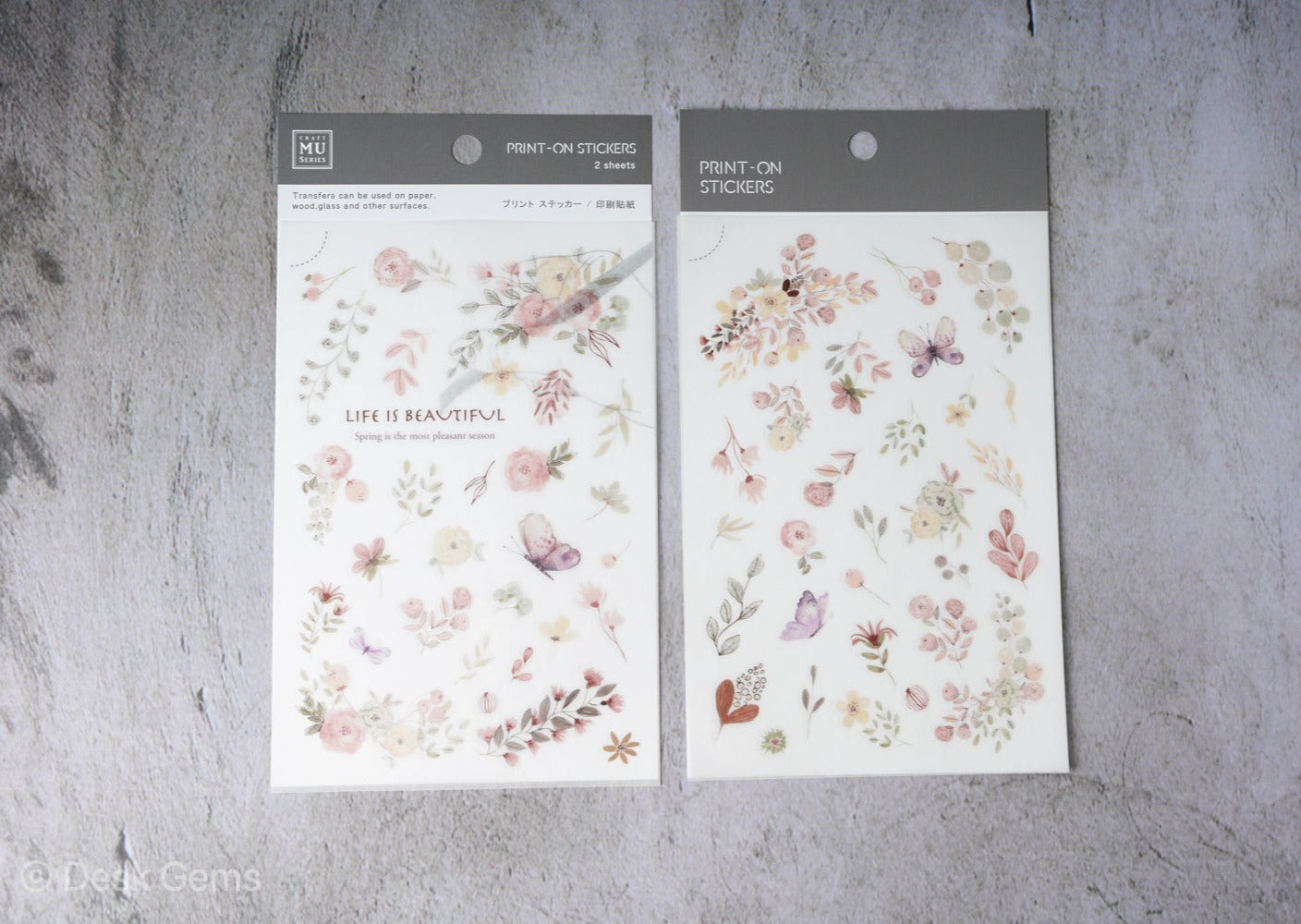 MU Print-on Stickers - No. 184 - Pink Flowers – Desk Gems