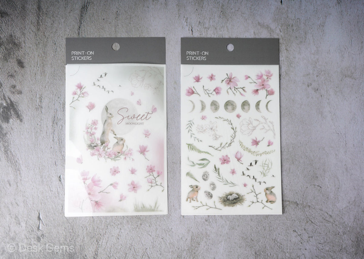 MU Print-on Stickers - Bunnies and the Moon - No. 185 