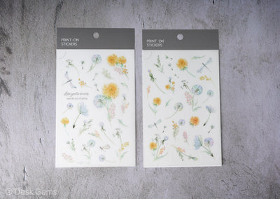 MU Print-on Stickers - Dragonflies and Flowers - No. 186 