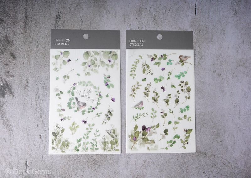 MU Print-on Stickers - Little Birds and Leaves - No. 187 