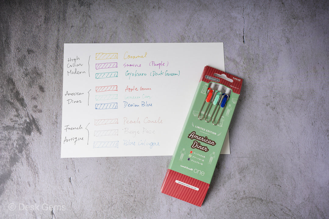Uni-ball One Limited Edition 3 Color Set - 0.5mm - American Diner
