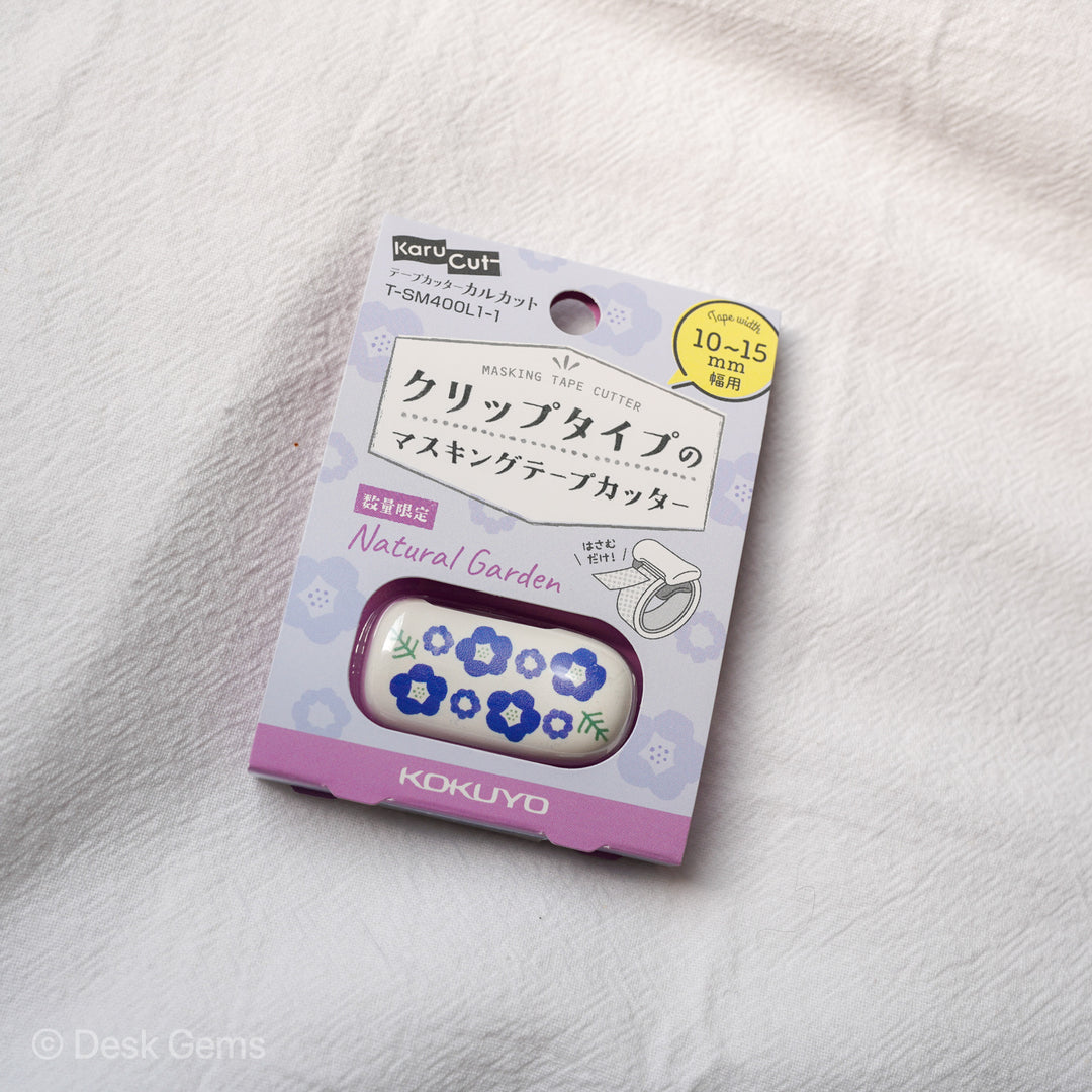 Kokuyo Washi Tape Cutter Natural Garden - Blue Flower