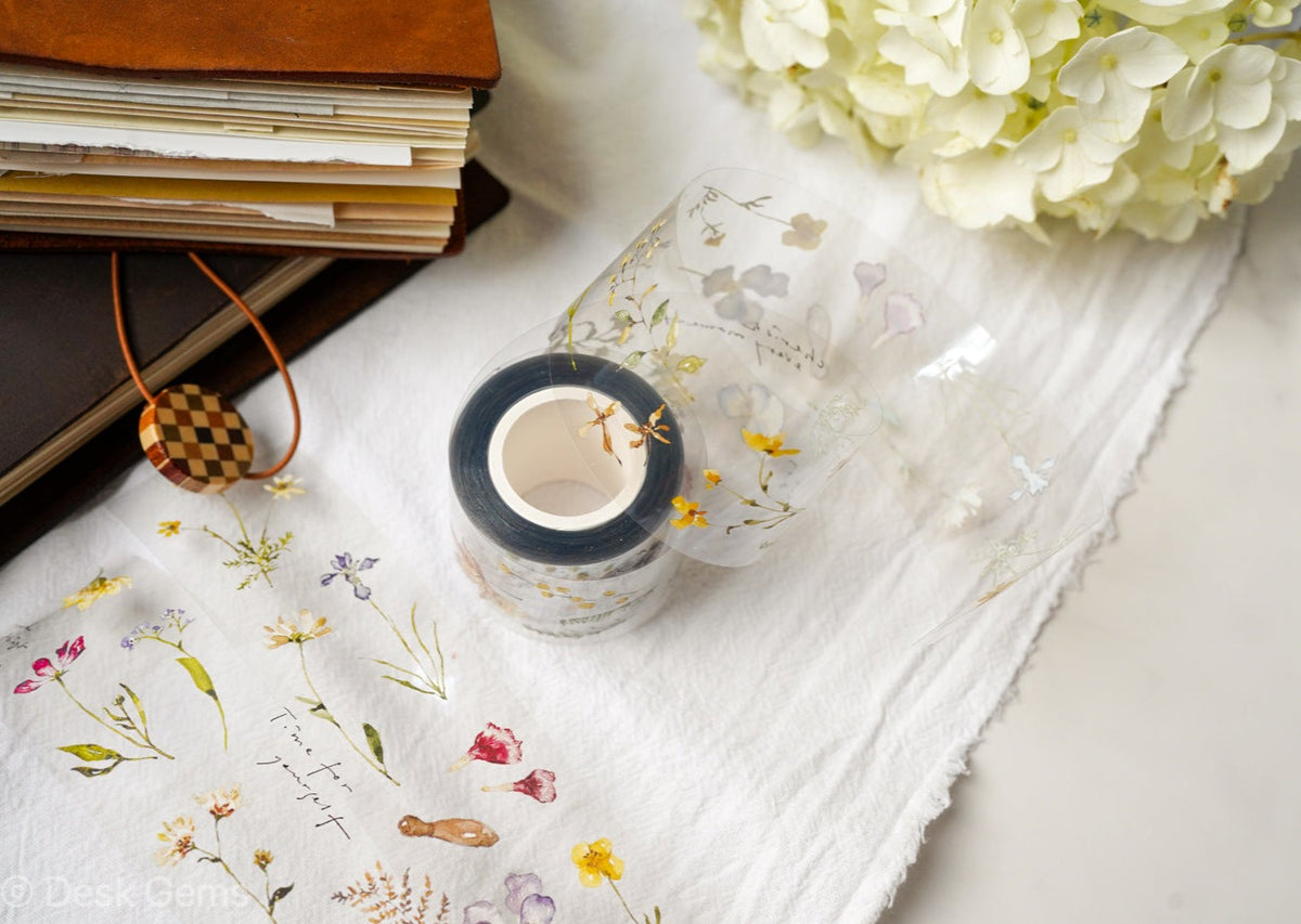Pion Clear PET Tape - Watercolor Pressed Flowers 