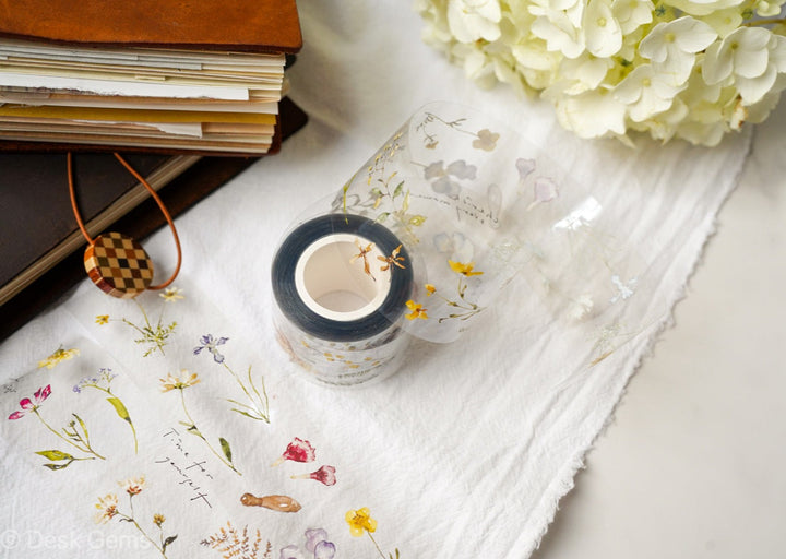 Pion Clear PET Tape - Watercolor Pressed Flowers 