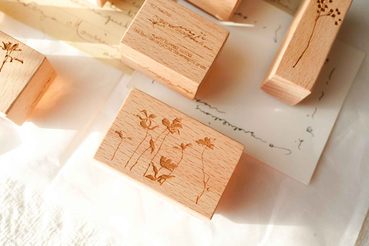 Jeenzaa-Zoey Branches and Moon Rubber Stamp Set