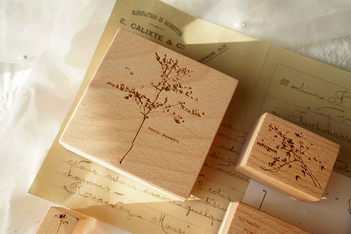 Jeenzaa-Zoey Branches and Moon Rubber Stamp Set