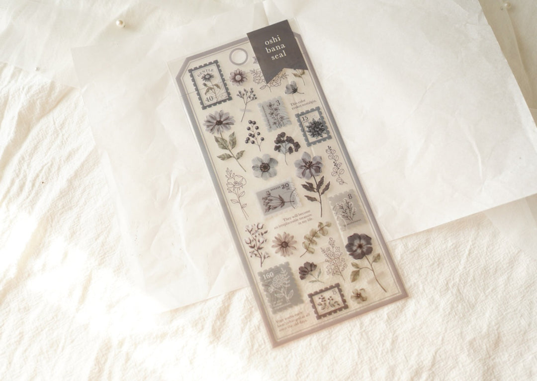 Mind Wave Pressed Flower Stickers - Gray