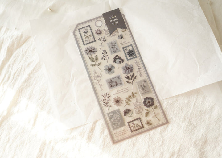 Mind Wave Pressed Flower Stickers - Gray