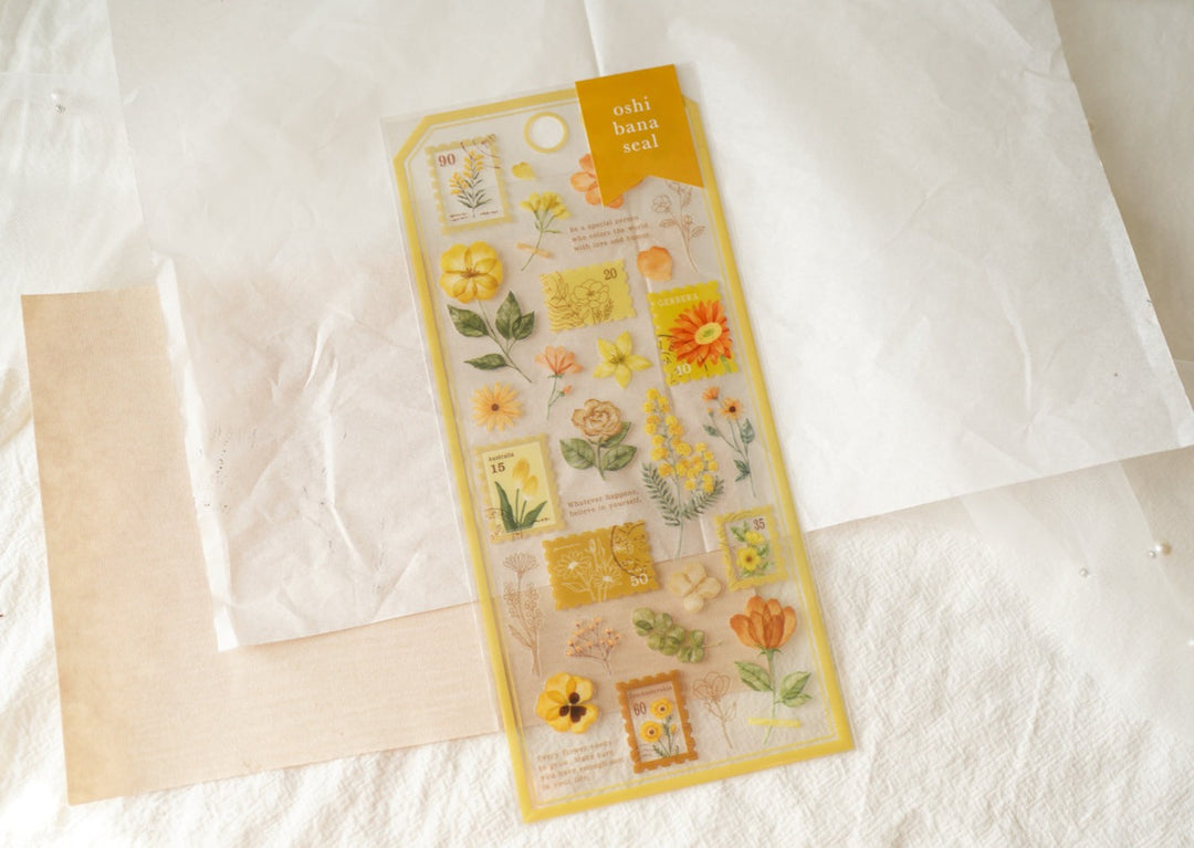 Mind Wave Pressed Flower Stickers - Yellow
