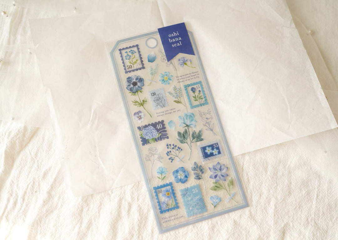 Mind Wave Pressed Flower Stickers - Blue
