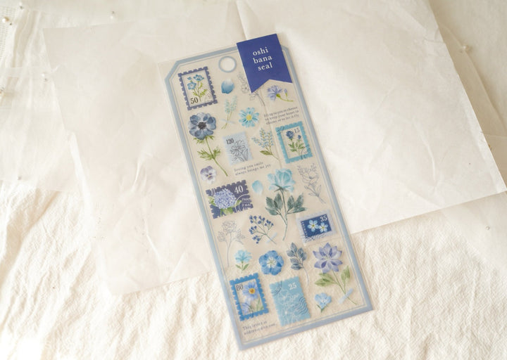 Mind Wave Pressed Flower Stickers - Blue