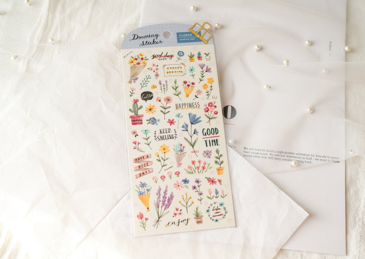 Mind Wave Drawing Stickers - Flower