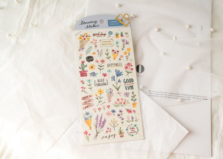 Mind Wave Drawing Stickers - Flower