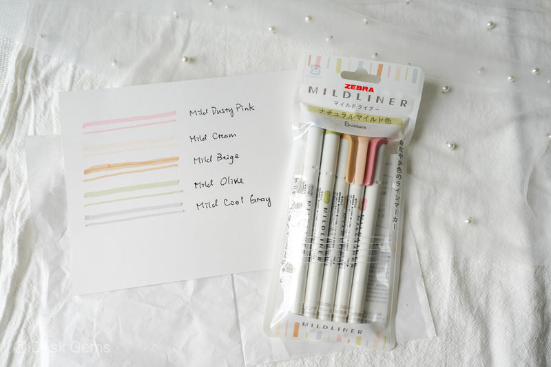 Zebra Mildliner 5 Color Set Highlighter Pens (2022 New Colors) - Natural Colors 