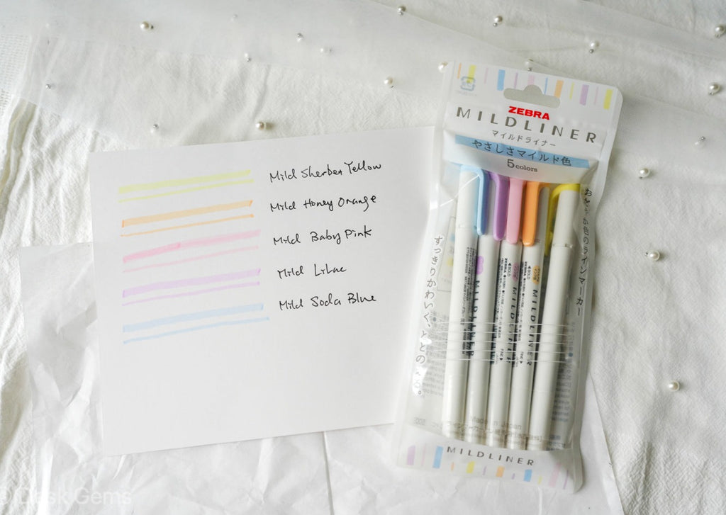 New! Zebra Mildliner Markers - Gentle Mild Colors - Paper Plus Cloth