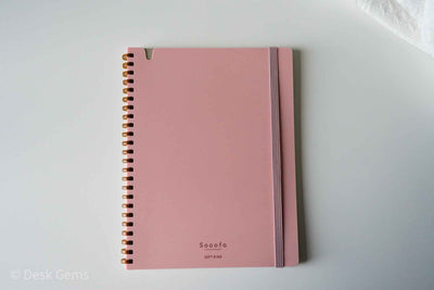 Kokuyo Sooofa Soft Ring Notebook - A5 - 4mm Grid - Pink